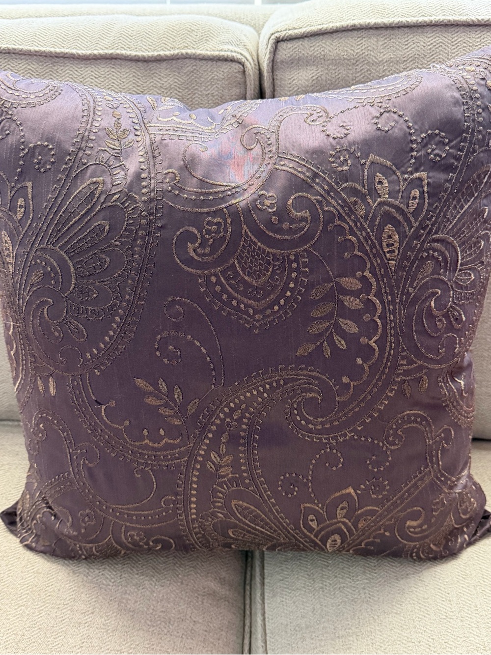 Decorative Paisley Throw Pillow Pair - Purple - Picture 2 of 4